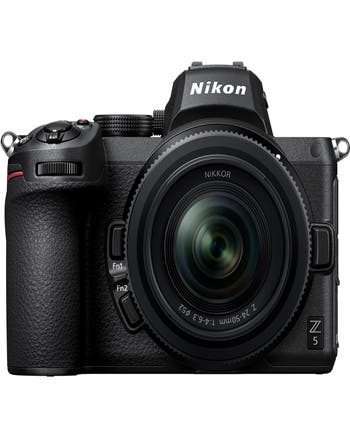 Front view of Nikon Z5 mirrorless camera with NIKKOR Z 24-50mm f/4-6.3 zoom lens attached