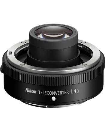 Nikon Z Teleconverter TC-1.4x compact black 1.4x lens extender, angled product view