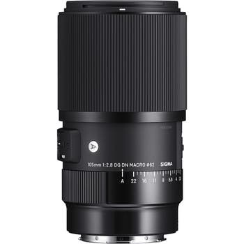 Sigma 105mm f/2.8 DG DN Macro Art Lens for L-Mount, front view showing focus and aperture rings