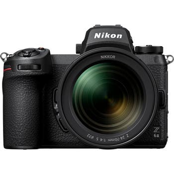 Front view of Nikon Z6 II with NIKKOR Z 24-70mm f/4 S lens attached