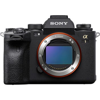 Sony Alpha 1 mirrorless camera body front view showing full-frame E-mount sensor