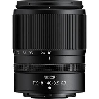 Front view of Nikon NIKKOR Z DX 18-140mm f/3.5-6.3 VR zoom lens showing focal length markings