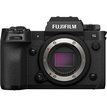 Fujifilm X-H2S mirrorless camera body front view showing X-Trans 5 sensor and lens mount