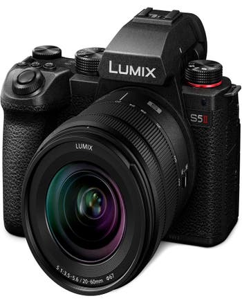 Panasonic Lumix S5 Mark II mirrorless camera with Lumix S 20-60mm f3.5-5.6 lens, front angled view
