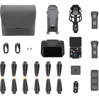 DJI Mavic 3 Pro Fly More Combo with DJI RC Pro, batteries, propellers, bag and accessories laid out