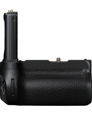 Side view of Nikon MB-N12 Power Battery Pack grip for Nikon Z8 with battery compartment open