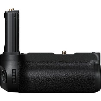 Side view of Nikon MB-N12 Power Battery Pack grip for Nikon Z8 with battery compartment open