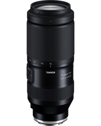 Tamron 70-180mm f/2.8 Di III G2 VXD telephoto zoom lens for Sony FE, front angled product view