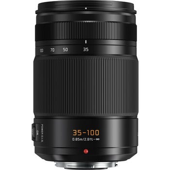Front view of Panasonic Lumix G Leica 35-100mm f/2.8 POWER OIS Micro Four Thirds zoom lens