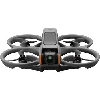 Front view of DJI Avata 2 FPV drone only, showing camera and four ducted propellers