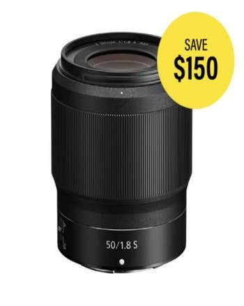 Nikon Nikkor Z 50mm f/1.8 S prime lens front angled view showing focus ring and 50/1.8 S marking
