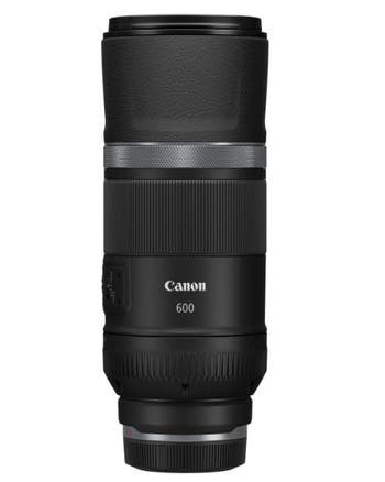 Canon RF 600mm f/11 IS STM lens front view in retracted position