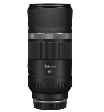 Canon RF 600mm f/11 IS STM lens front view in retracted position
