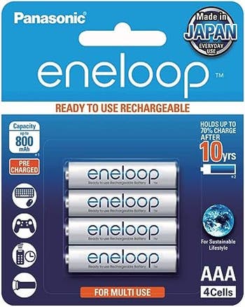 Eneloop AAA Solar Rechargeable Batteries 4 Pack