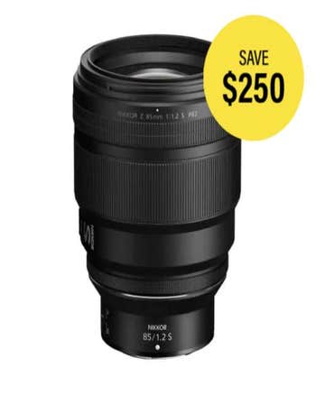 Nikon Nikkor Z 85mm f/1.2 S prime lens, front view showing focus ring and S-Line branding