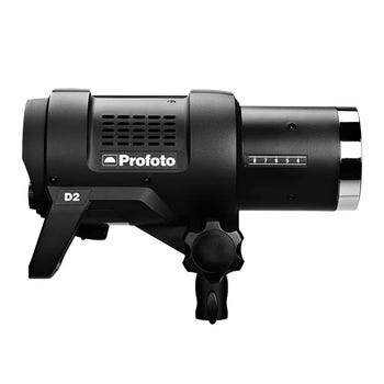 Right side view of Profoto D2 500 AirTTL monolight studio flash head in black