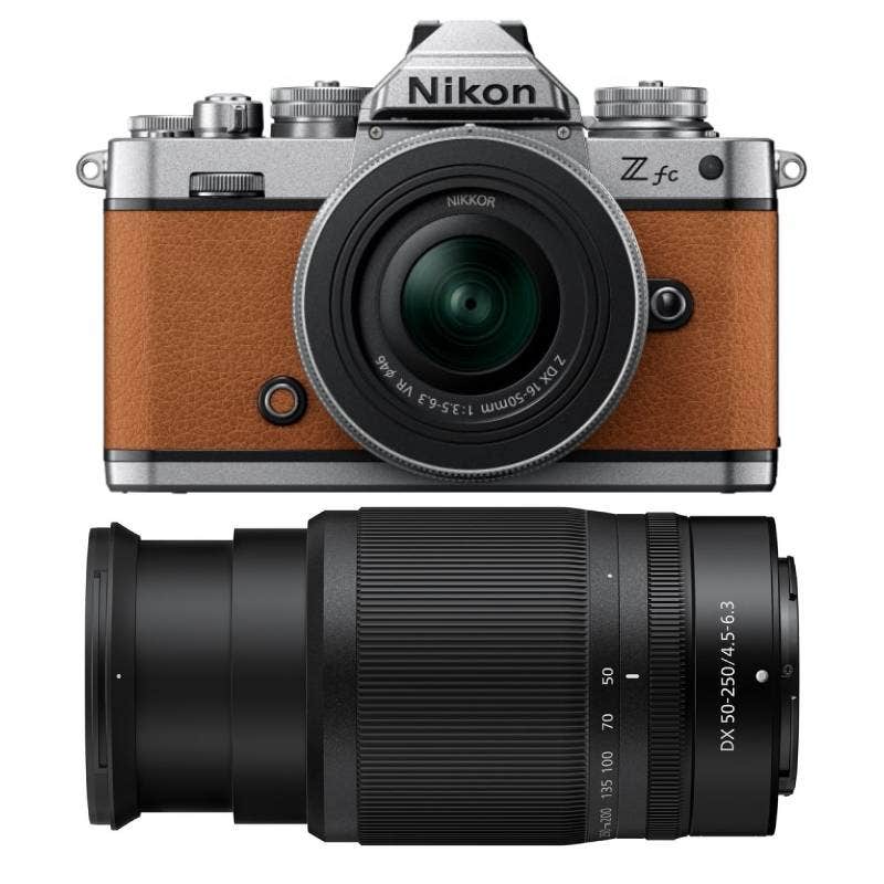 Nikon Z fc Brown with NIKKOR 16-50mm + 50-250mm Twin Lens Kit