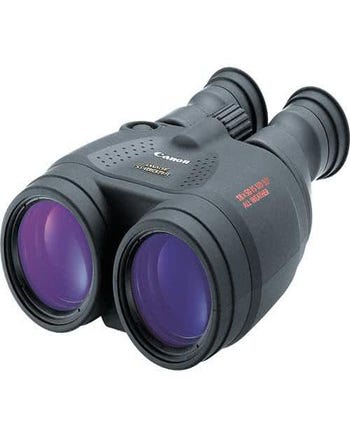 Canon 18x50 IS Image Stabilizer binoculars in black with large front lenses and textured grip