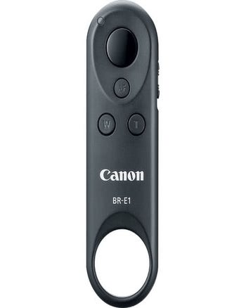 Front view of Canon BR-E1 Bluetooth camera remote with shutter, AF and zoom buttons