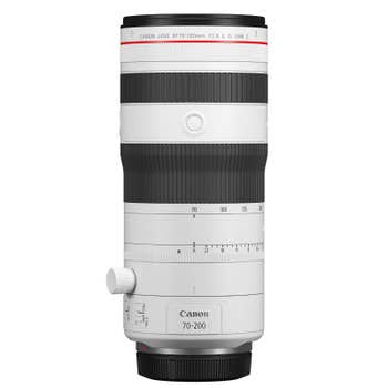 Canon RF 70-200mm f/2.8L IS USM Z white telephoto zoom lens, front side product view