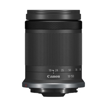 Canon RF-S 18-150mm f/3.5-6.3 IS STM zoom lens front side view on white background
