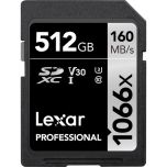 Lexar Professional 1066X V30 512Gb 160MB/s Read & 120MB/s Write Silver Series SD Card