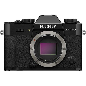 Front view of Fujifilm X-T30 III black mirrorless camera body showing X-mount and sensor.