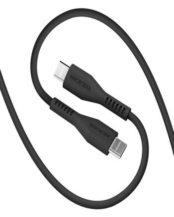 MICRODIA Fruitywire Liquid Silicon PD100W 1.3m USB-C to USB-C Cable - Black