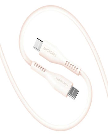 MICRODIA Fruitywire Liquid Silicon PD100W 1.3m USB-C to USB-C Cable - Pearl White