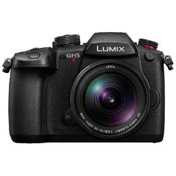 Front view of Panasonic GH5 Mark II with Leica DG 12-35mm f/2.8 Power OIS lens attached