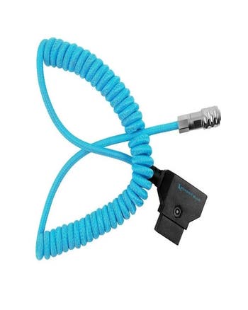 Kondor Blue Coiled D-Tap to BMPCC 6K/4K Power Cable for Blackmagic - Blue