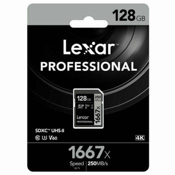 Lexar Professional 128GB 1667x UHS-II SDXC Silver Series SD Card