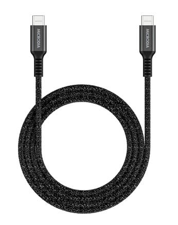 MICRODIA ExeCable Tweed PD240W 1.0m USB-C to USB-C Cable - Charcoal