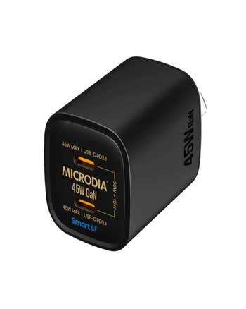 MICRODIA SMARTCube Nano 45W Dual Port GaN Wall Charger - Black