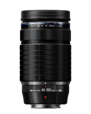 Front view of OM System M.Zuiko Digital ED 40-150mm f/4.0 Pro telephoto zoom lens