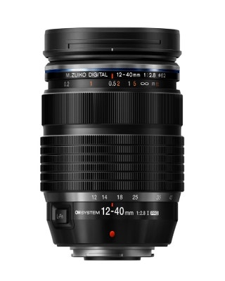 Front view of OM System M.Zuiko Digital ED 12-40mm f/2.8 Pro II zoom lens