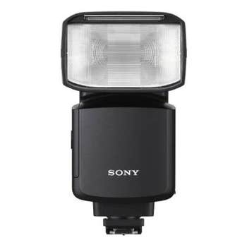 Front view of Sony GN60 Quick Shift Bounce Flash with MI shoe
