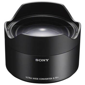 Sony 21mm Ultra-Wide Conversion Lens 0.75x with built-in petal hood, front view