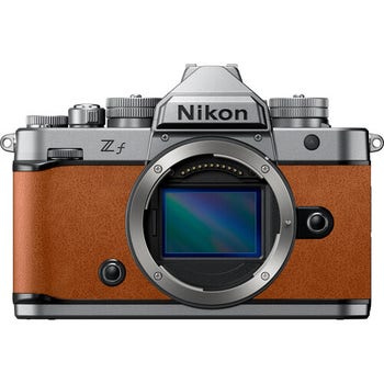 Nikon Z f Mirrorless Full Frame Camera Silver Body - Cognac Brown