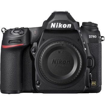 Front view of Nikon D780 DSLR camera body only, showing F-mount and control buttons