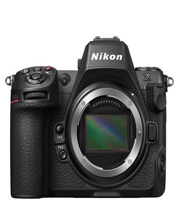 Front view of Nikon Z8 mirrorless camera body showing exposed full-frame sensor and Z mount