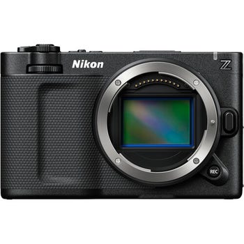 Front view of Nikon ZR mirrorless cinema camera body only with exposed Z mount sensor