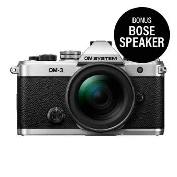 OM System OM-3 Silver Camera with 12-45mm Lens Kit