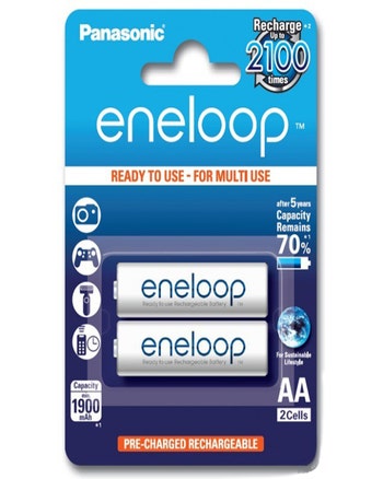 Eneloop AA Solar Rechargeable Batteries 2 Pack