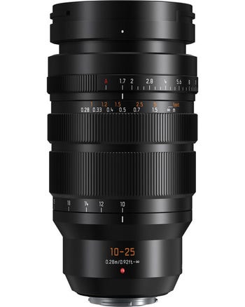 Panasonic Leica DG Vario-Summilux 10-25mm f/1.7 ASPH Micro Four Thirds zoom lens, front-on product view