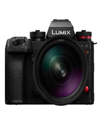 Panasonic Lumix S1 II E full-frame camera with Lumix S 24-60mm f/2.8 zoom lens, front view