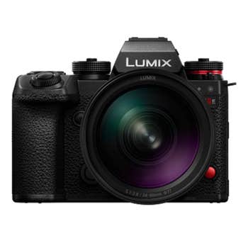 Panasonic Lumix S1 II E full-frame camera with Lumix S 24-60mm f/2.8 zoom lens, front view