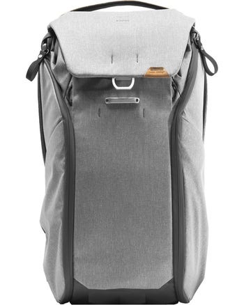 Front view of Peak Design Everyday Backpack 20L V2 in ash grey with MagLatch top closure