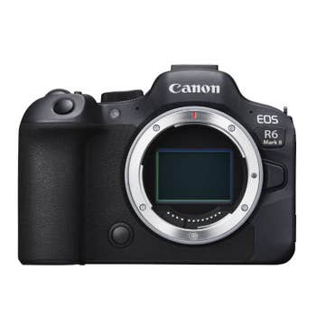 Canon EOS R6 Mark II mirrorless camera body, front view showing sensor and RF mount