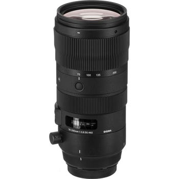 Sigma 70-200mm f/2.8 DG OS HSM Sports telephoto zoom lens for Canon EF, front angled view